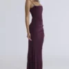 Milena Dark Cherry Corset Maxi Dress