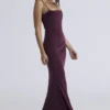 Milena Dark Cherry Corset Maxi Dress
