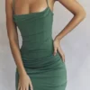 Milena Forest Corset Maxi Dress