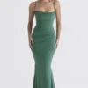 Milena Forest Corset Maxi Dress
