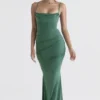 Milena Forest Corset Maxi Dress