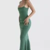Milena Forest Corset Maxi Dress