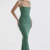 Milena Forest Corset Maxi Dress