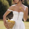 Milia White Broderie Anglais & Cotton Midi Dress