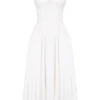 Milia White Broderie Anglais & Cotton Midi Dress