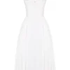 Milia White Broderie Anglais & Cotton Midi Dress