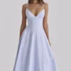 Millie Bluebell Lace Up Cotton Midi Sundress