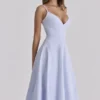 Millie Bluebell Lace Up Cotton Midi Sundress