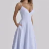 Millie Bluebell Lace Up Cotton Midi Sundress