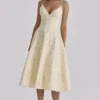 Millie Lemon Floral Print Strappy Cotton Midi Sundress
