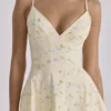 Millie Lemon Floral Print Strappy Cotton Midi Sundress
