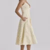 Millie Lemon Floral Print Strappy Cotton Midi Sundress