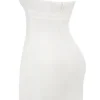 Mimi White Strapless Twill Mini Dress
