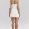 Mimi White Strapless Twill Mini Dress