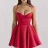 Minimoiselle Holly Red Satin Tulle Mini Dress