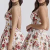 Minimoiselle Italian Rose Print Tulle Mini Dress