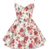 Minimoiselle Italian Rose Print Tulle Mini Dress