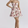 Minimoiselle Italian Rose Print Tulle Mini Dress