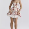 Minimoiselle Italian Rose Print Tulle Mini Dress