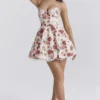 Minimoiselle Italian Rose Print Tulle Mini Dress