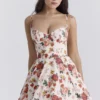 Minimoiselle Italian Rose Print Tulle Mini Dress