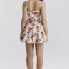 Minimoiselle Italian Rose Print Tulle Mini Dress
