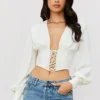 Mirabelle White Lace Up Corset