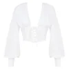 Mirabelle White Lace Up Corset