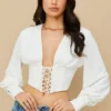 Mirabelle White Lace Up Corset