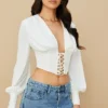 Mirabelle White Lace Up Corset