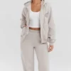 Mirage Cloud Cotton Fleece-Back Zip Through Hoodie