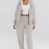 Mirage Cloud Cotton Fleece-Back Zip Through Hoodie