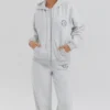 Mirage Light Grey Marl Cotton Fleece-Back Zip Through Hoodie