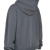 Mirage Slate Cotton Fleece-Back Zip Through Hoodie
