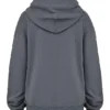 Mirage Slate Cotton Fleece-Back Zip Through Hoodie
