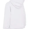 Mirage White Cotton Fleece-Back Zip Through Hoodie