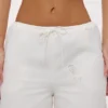 Mirea White Cotton Broderie Anglaise Wide Leg Trousers