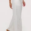Mirea White Cotton Broderie Anglaise Wide Leg Trousers