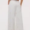 Mirea White Cotton Broderie Anglaise Wide Leg Trousers