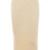 Mishka Cream Soft Boucle Knit Midi Skirt