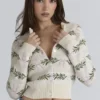 Mistle-Bow All Over Print Wool Cardigan