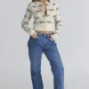 Mistle-Bow All Over Print Wool Cardigan