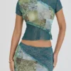 Mistress Rocks Ocean Teal Panelled Mini Skirt – SALE