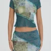 Mistress Rocks Ocean Teal Panelled Mini Skirt – SALE
