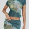 Mistress Rocks Ocean Teal Panelled Mini Skirt – SALE