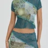 Mistress Rocks Ocean Teal Panelled Mini Skirt – SALE