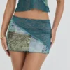 Mistress Rocks Ocean Teal Panelled Mini Skirt – SALE