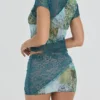 Mistress Rocks Ocean Teal Panelled Mini Skirt – SALE