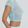 Mistress Rocks Seafoam Knit Open Back Ruffle Top – SALE