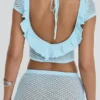 Mistress Rocks Seafoam Knit Open Back Ruffle Top – SALE